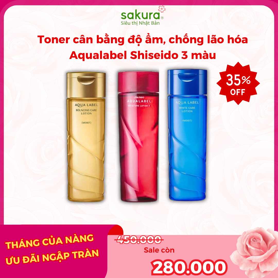 Nước Hoa Hồng Shiseido AquaLabel White Care M dưỡng trắng da 200mL