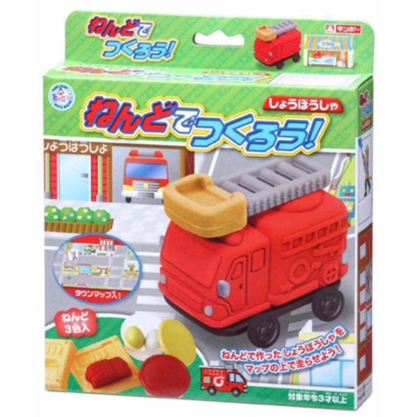 Bộ đồ chơi đất nặn bằng bột gạo mẫu "Mô hình xe cứu hỏa" GINCHO- Hàng Nhật nội địa