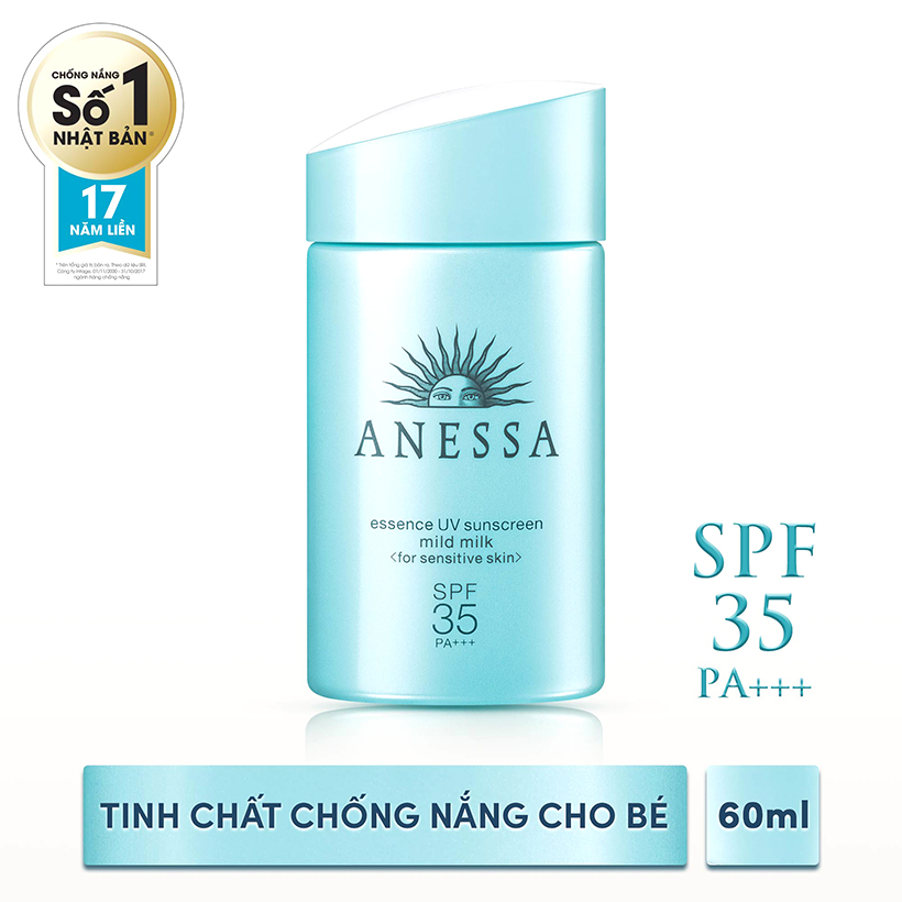 Tinh Chất Chống Nắng Dịu Nhẹ Cho Da Nhạy Cảm Và Trẻ Em Anessa Essence UV Sunscreen Mild Milk 20ml - Hàng Nhật nội địa