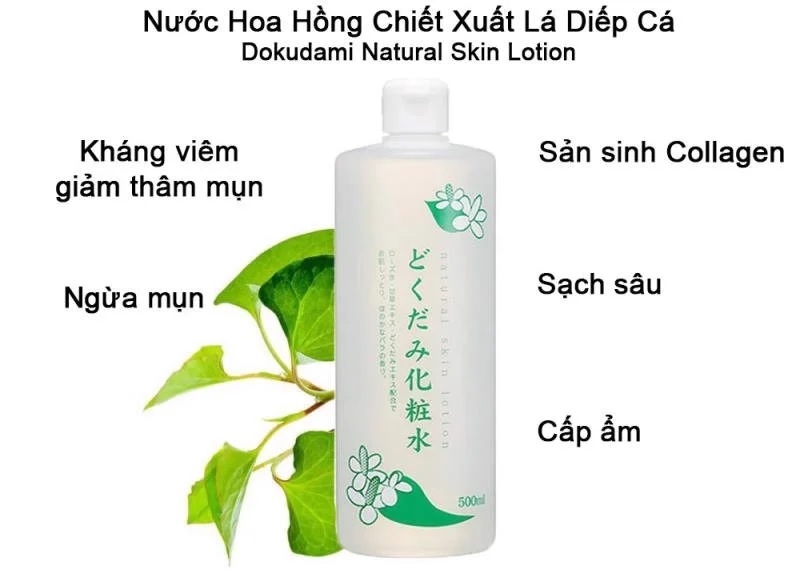 Lotion trị mụn chiết xuất diếp cá Dokudami 500ml - Hàng Nhật nội địa