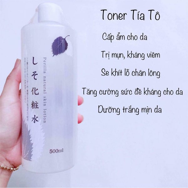 Nước Hoa Hồng Dưỡng Sáng Da Cấp Ẩm Tía Tô Dokudami Perilla Natural 500ml Nhật Bản