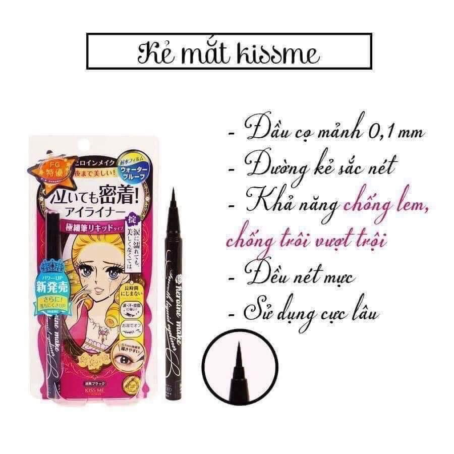 Kẻ mắt nước Isehan Kiss Me Heroine Make Smooth LIQUID Eyeliner - 02- Brown-Hàng Nhật Nội Địa