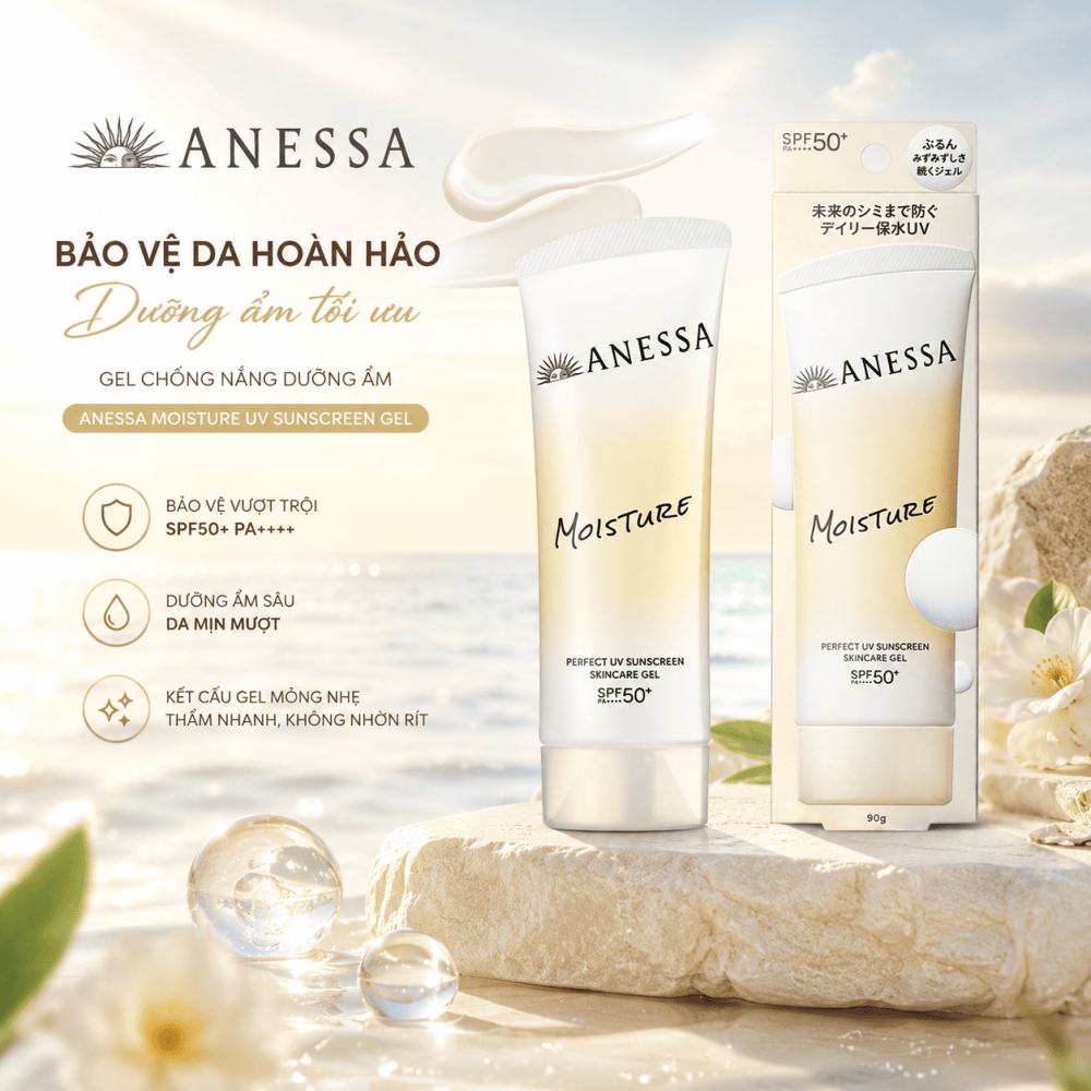 Gel Chống Nắng Anessa Dưỡng Da 24H, Cân Bằng Độ Ẩm 90g (Mới) - Hàng Nhật nội địa