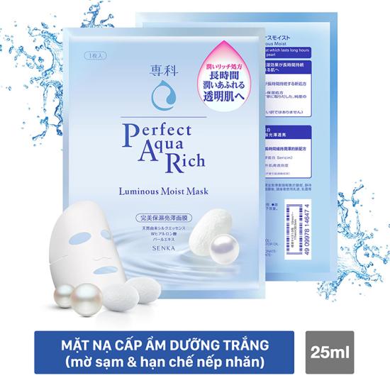 Mặt nạ dưỡng ẩm sáng mịn Senka Pefect aqua Rich Mask Luninous Moist