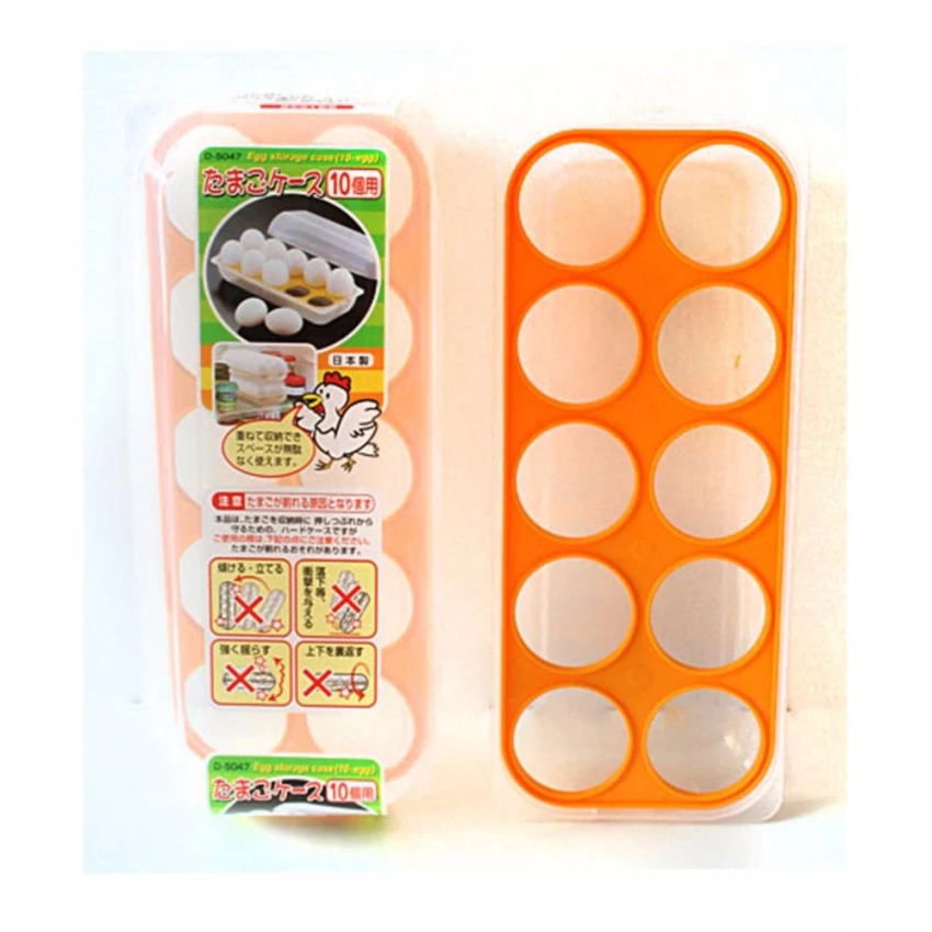 Khay đựng trứng 10 ngăn có nắp đậy - Hàng Nhật nội địa