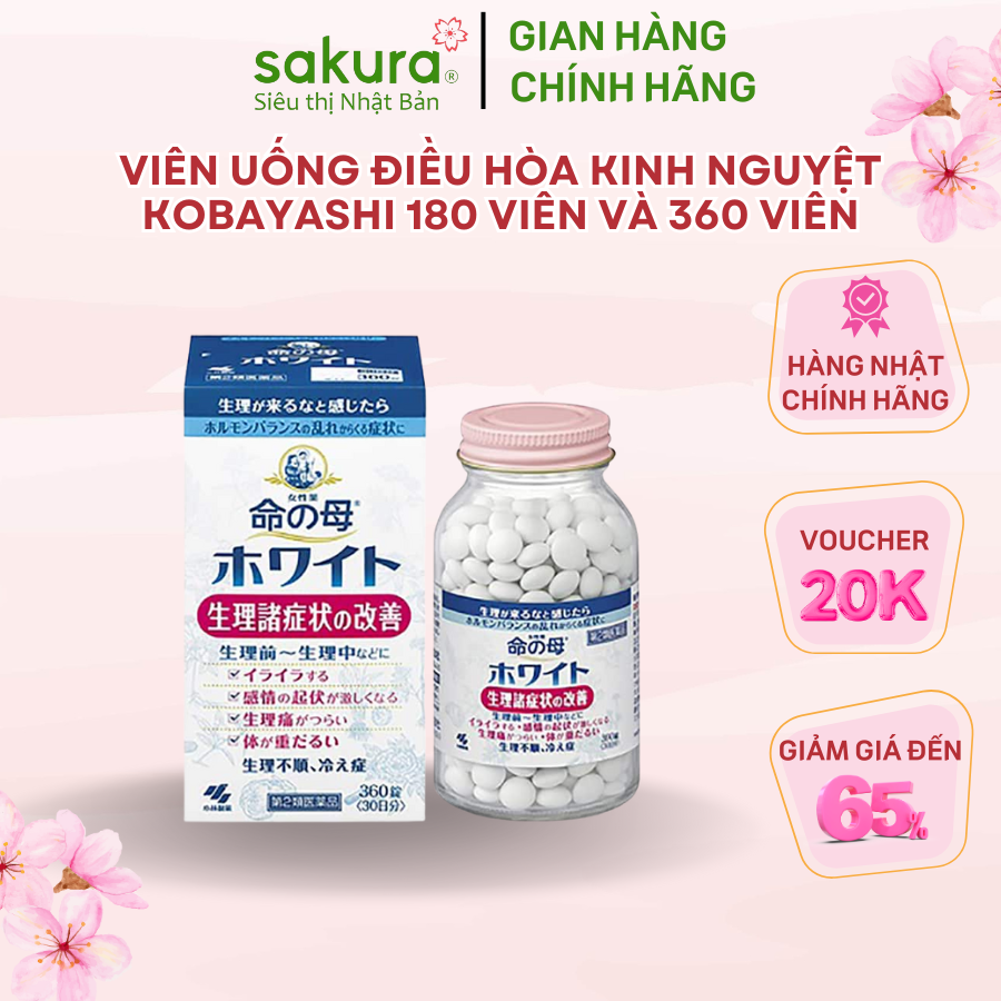 Viên Uống Điều Hòa Kinh Nguyệt Kobayashi 180 viên và 360 Viên - Hàng Nhật nội địa