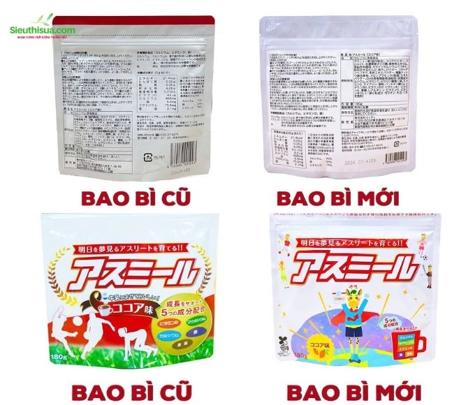 Sữa Phát Triển Chiều Cao ASUMIRU gói 180g Dành Cho Bé Từ 3-16 Tuổi ( vị ca cao)