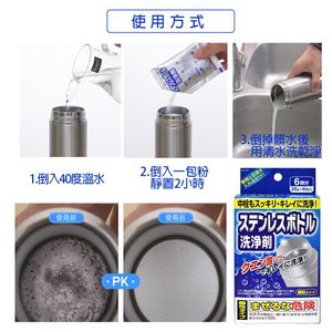 Set 6 gói khử cặn, làm sáng bóng bình nước, cốc inox Kokubo - Hàng Nhật nội địa