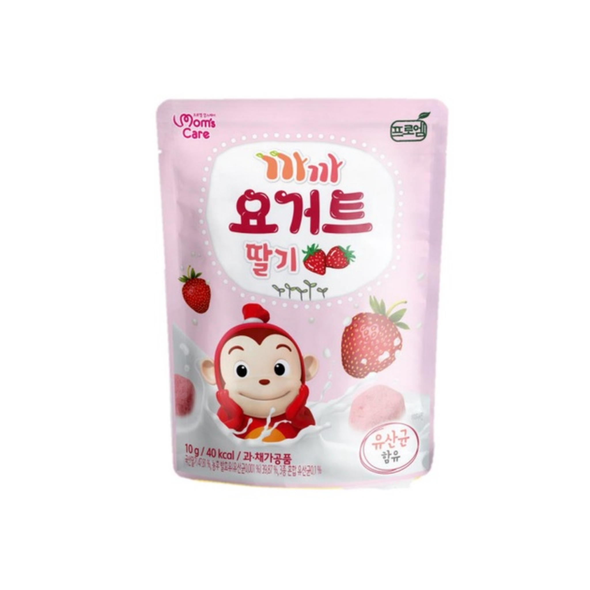 Sữa chua khô hoa quả sấy lạnh Mom's Care vị dâu tây 10g - Hàng Nhật nội địa