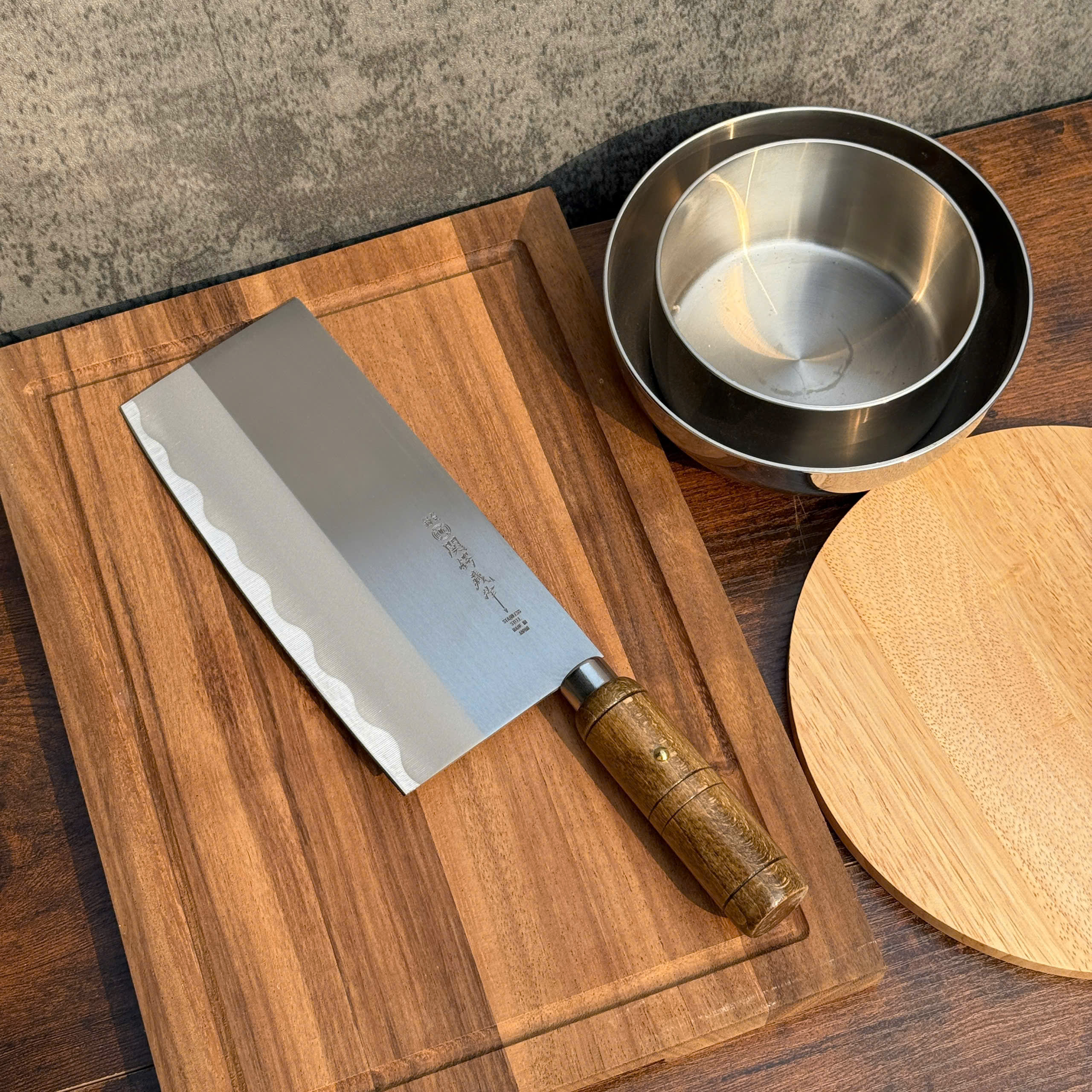 Dao chặt cán gỗ cao cấp Nikken Tsubazo 20.5 cm (Made in Japan) - Hàng Nhật nội địa