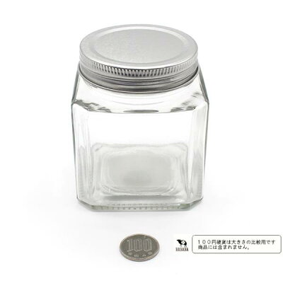 Lọ thủy tinh dáng vuông, nắp kim loại 380ml Echo - Hàng Nhật nội địa