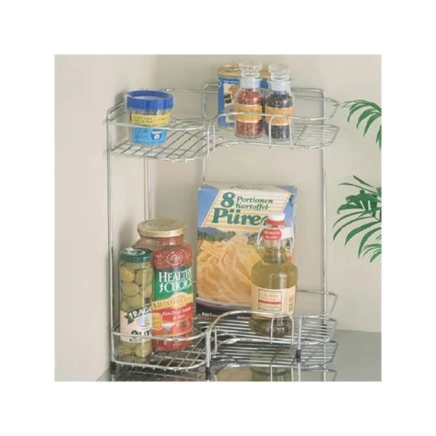 Kệ góc 2 tầng nhà bếp bằng inox - Hàng Nhật nội địa