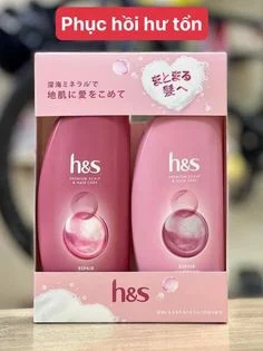 Set dầu gội xả HS Premium màu hồng ( cho tóc hư tổn ) - Hàng Nhật nội địa