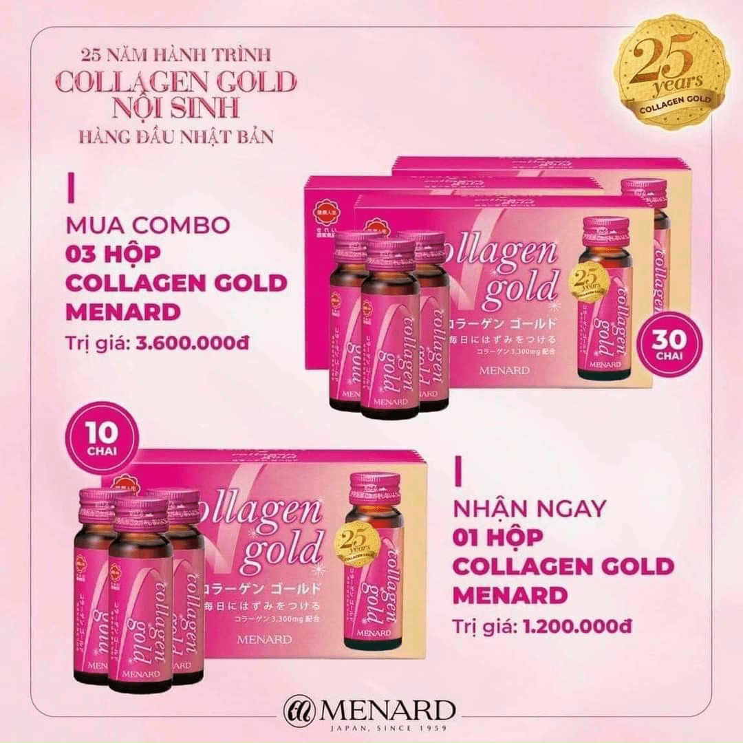 Menard Collagen hỗ trợ tăng độ ẩm da và đàn hồi (30ml x 10 lọ) - Hàng Nhật Nội Địa