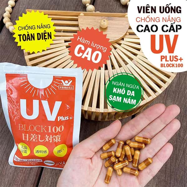 Viên uống chống nắng UV Plus+ Block 100 gói 45 viên - Hàng Nhật nội địa