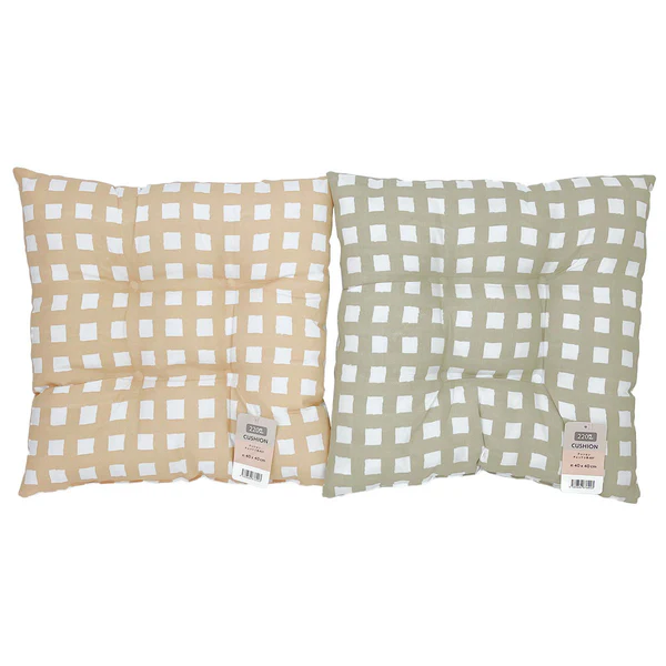 Đệm lót ghế, tựa lưng mẫu caro Kouyu (size 40*40cm) - Hàng Nhật nội địa
