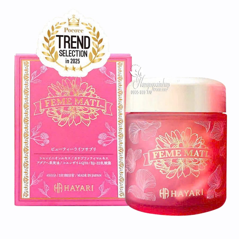 HAYARI - Viên uống men phụ khoa Feme Mati Pro (45 viên) - Hàng Nhật nội địa