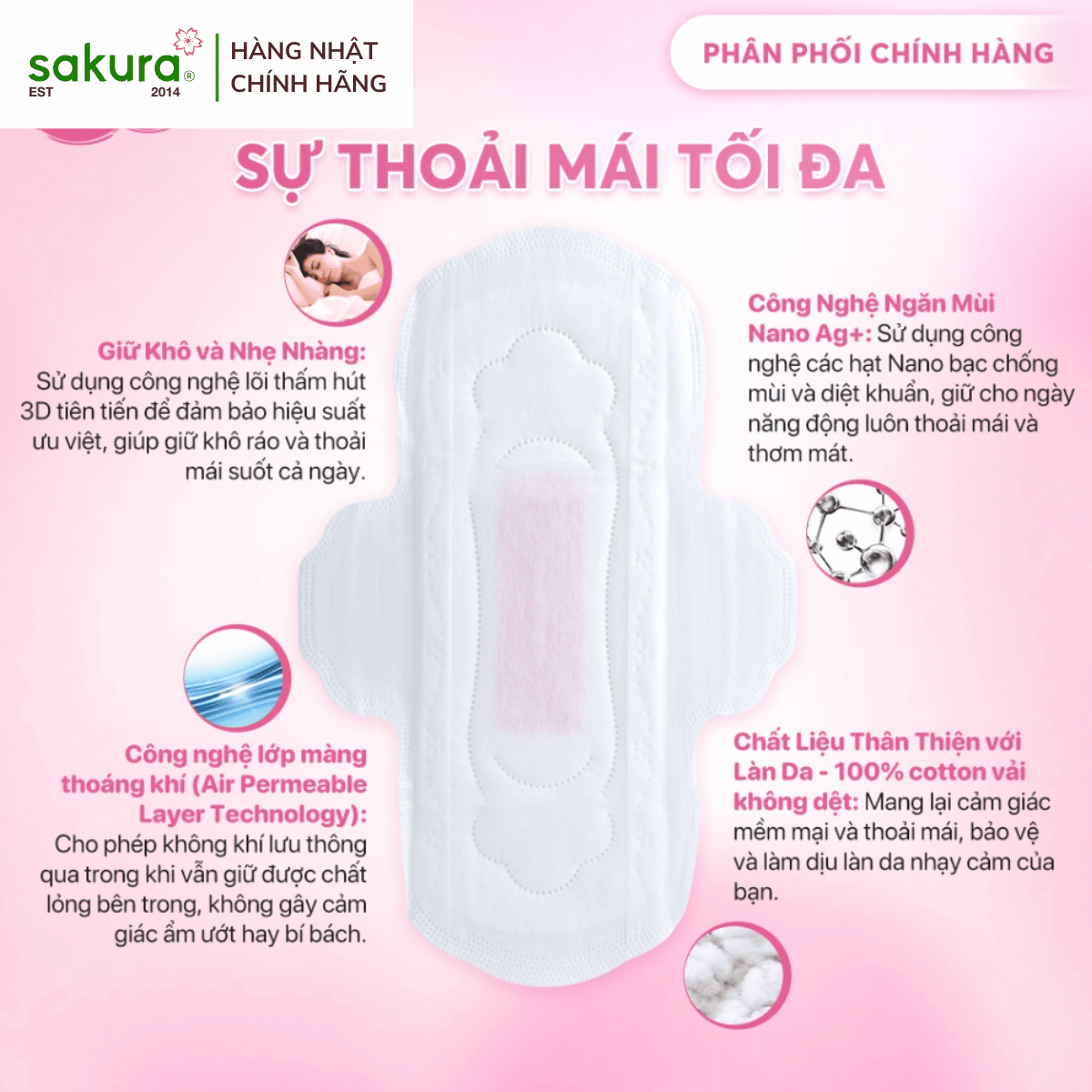 Băng vệ sinh Akachan Pharmacist ban đêm 36cm ( 3 miếng) - Hàng Nhật nội địa