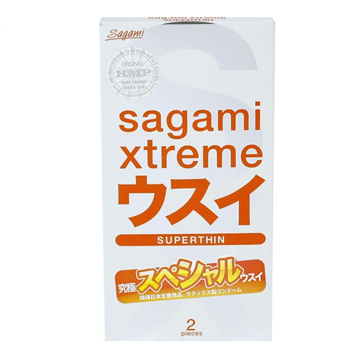Bao cao su Sagami Xtreme Superthin 0.04mm - 2 chiếc - Hàng Nhật nội địa
