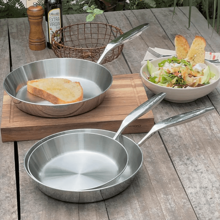 Chảo Inox 316 Kaiyo 20cm 5 Lớp Đáy Liền (KIP-3772) - Hàng Nhật nội địa