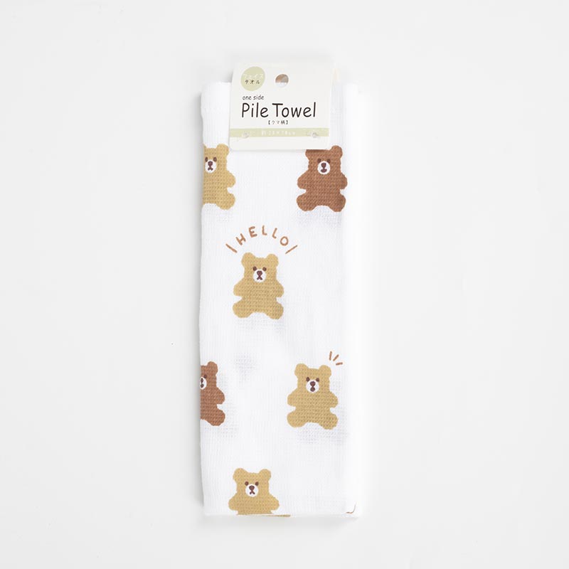 Khăn mặt cotton 2 lớp mẫu gấu 28x70cm - Hàng Nhật nội địa