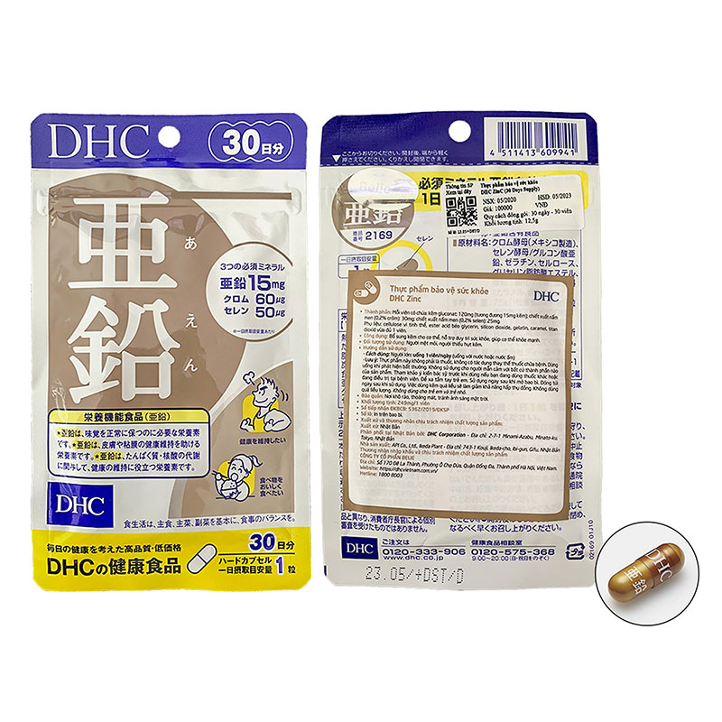 Viên Uống DHC Zinc Bổ Sung Kẽm Gói 30 Viên (30 Ngày) - Hàng Nhật nội địa