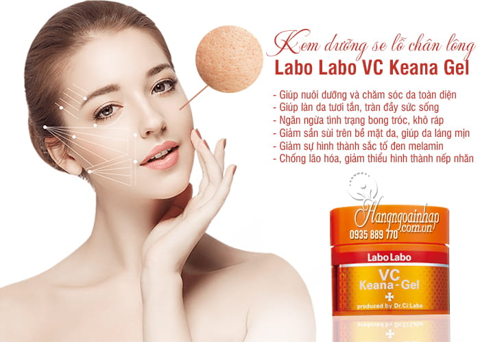 Kem dưỡng sáng se khít lỗ chân lông Labo Labo VC Keana Gel 90g - Hàng Nhật nội địa