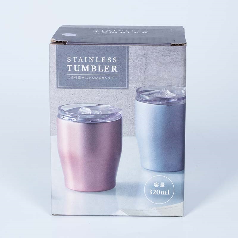 Cốc giữ nhiệt inox có nắp trượt   Marutatsu 320ml (2 màu blue, pink)