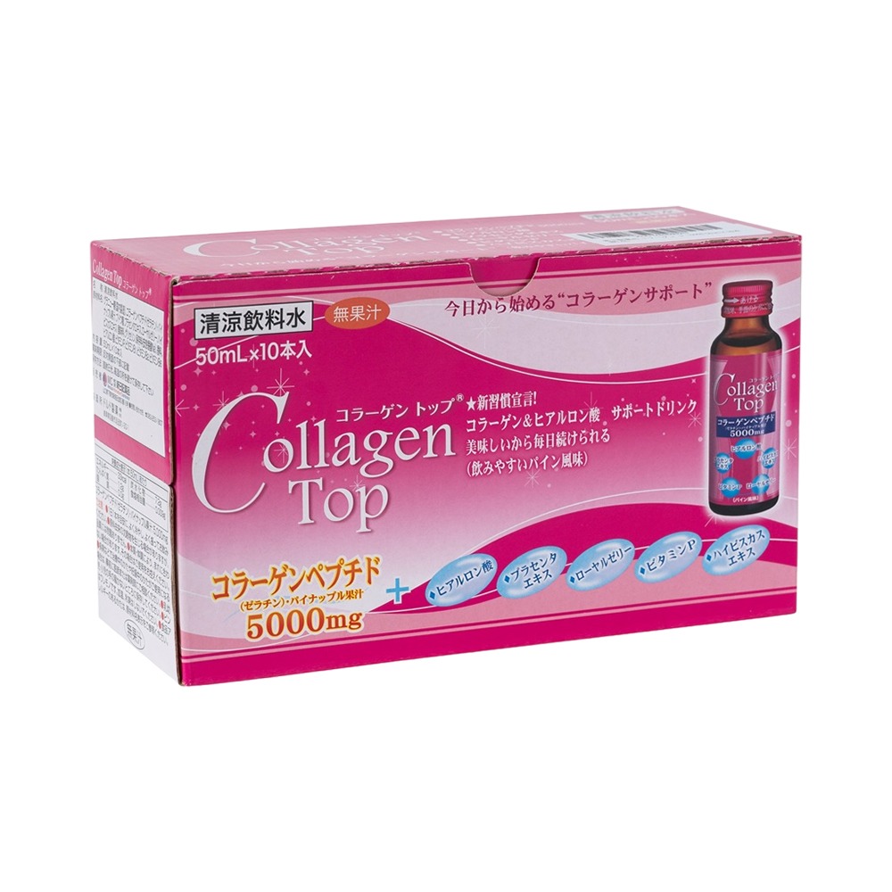 Nước uống Collagen Shinnippai Top 5.000mg (Hộp 10 chai x 50ml) - Hàng Nhật nội địa
