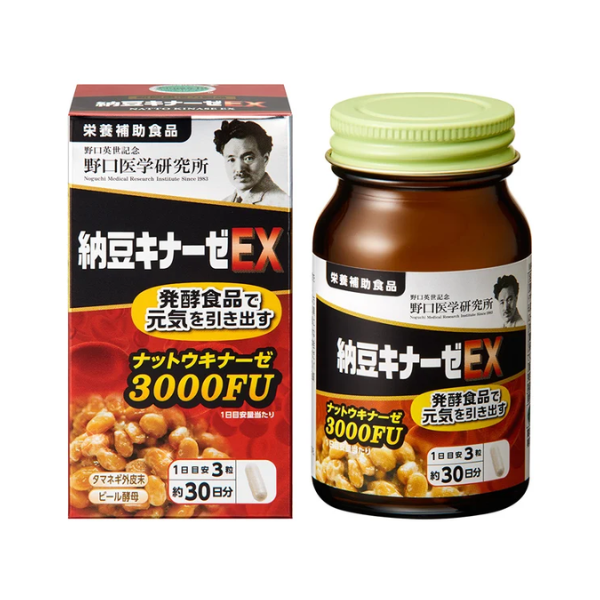 Viên uống phòng chống tai biến và đột quỵ NOGUCHI NATTO KINASE 2000FU, 3000FU - Hàng Nhật nội địa