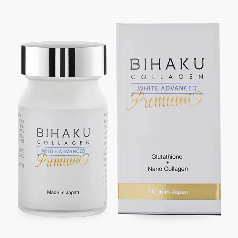 Viên Uống Trắng Da Bihaku Glutathione Collagen Premium 30 Viên - Hàng Nhật nội địa