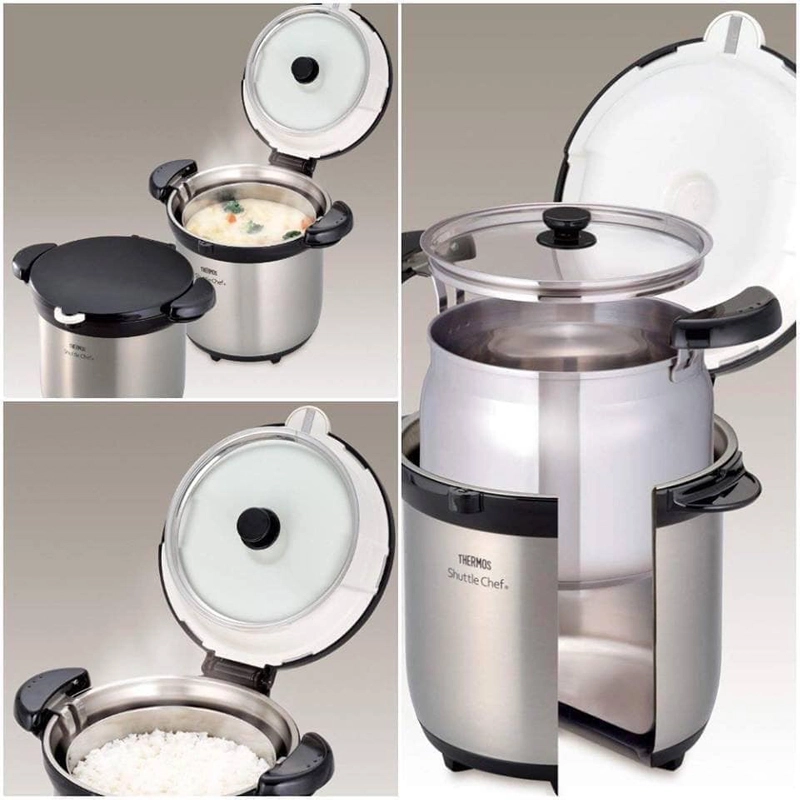 Nồi Ủ Chân Không Đa Năng Thermos KBG-4500-CS 4,5 lit Nhật Bản ( Màu Bạc)
