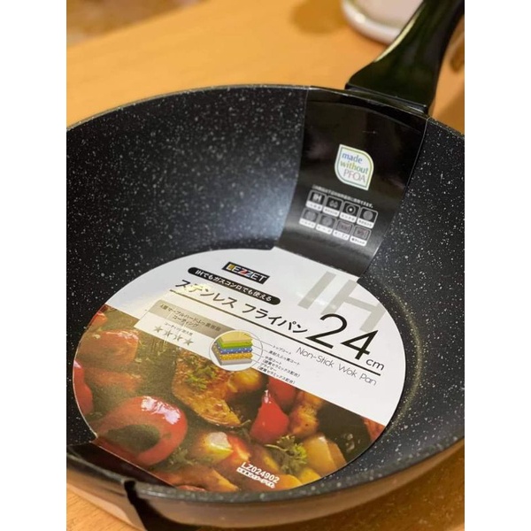 Chảo đá hoa cương đáy từ cao cấp LEZZET 24cm sâu lòng