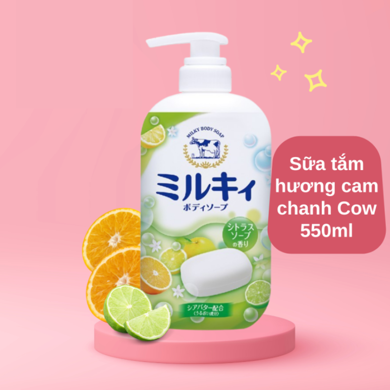 Sữa tắm sữa bò hương chanh 550ml - Hàng Nhật nội địa