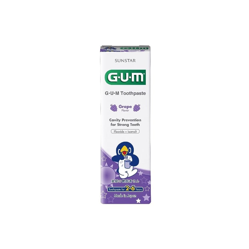 Kem đánh răng nha khoa Sunstar G.U.M cho bé 2-6 tuổi 70g ( hương nho) - Hàng Nhật nội địa