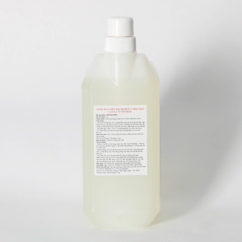 Nước rửa chén WAI Rookie V 2L Nhật Bản (có vòi nhấn) - Hương bưởi