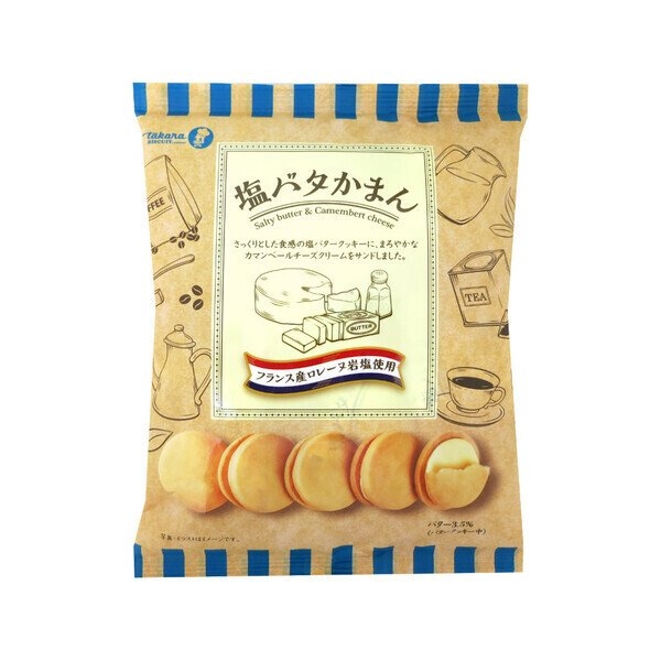 Bánh Quy Bơ Mặn Nhân Kem Takara 137g - Hàng Nhật nội địa