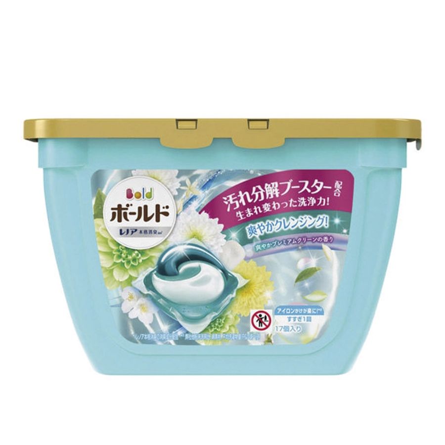 Hộp viên giặt xả 3D hương hoa, màu xanh Gell Ball 17 viên - Hàng Nhật nội địa