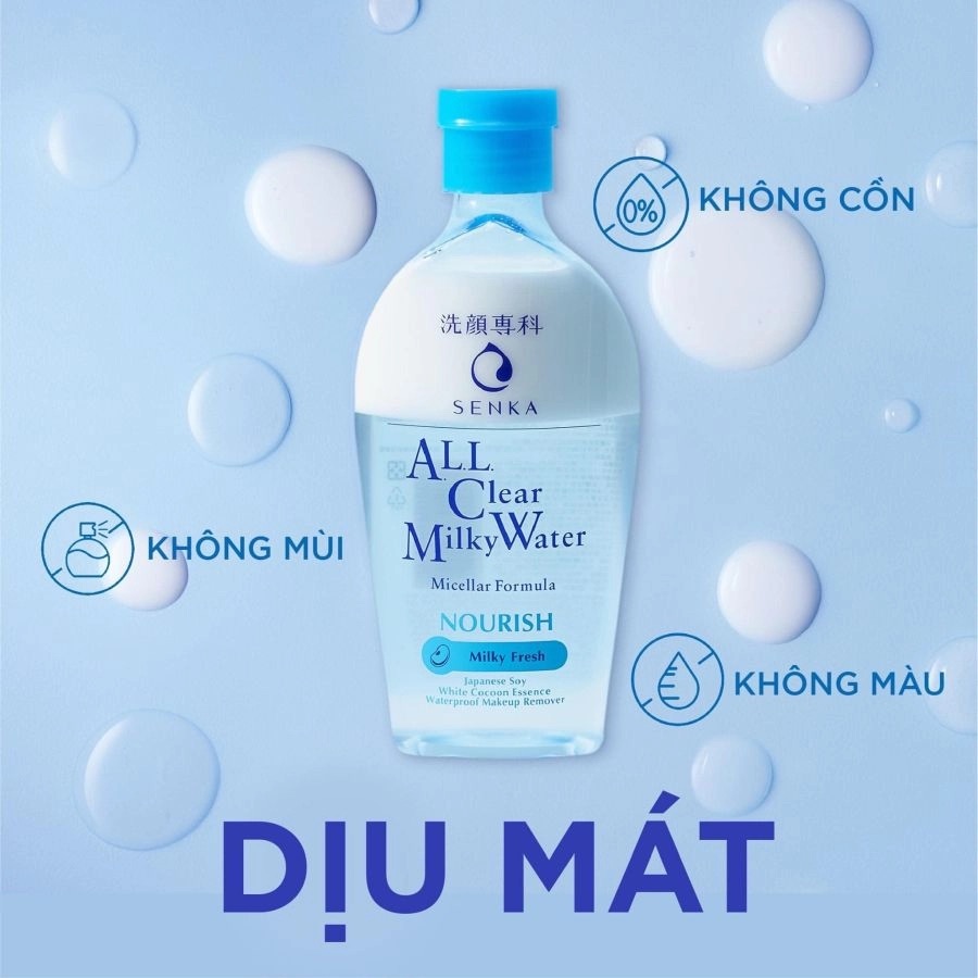 NƯỚC TẨY TRANG SENKA MILKY FRESH NOURISH (SỮA) - Hàng Nhật nội địa