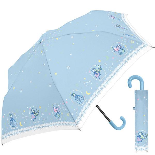 Ô gấp siêu nhẹ , chống gió Disney màu xanh da trời size 110cm - Hàng Nhật nội địa