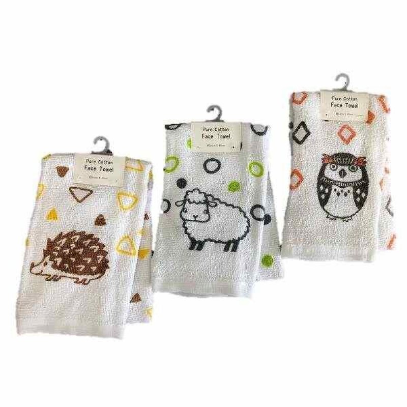 Khăn cotton 2 lớp hoạ tiết động vật dễ thương - Hàng Nhật nội địa