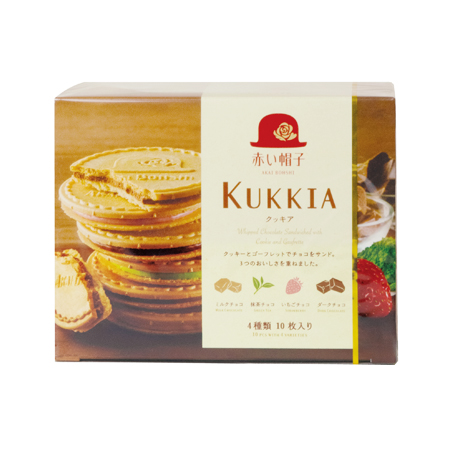 Bánh quy nhân kem Akai Boshi Kukia 4 vị, 250gr - Hàng Nhật nội địa