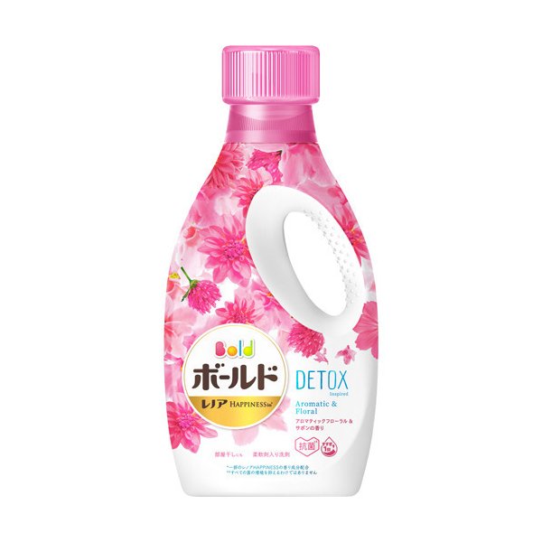 Nước giặt xả 2 in 1 Bold P&G chai 850g màu hồng Detox - Hàng Nhật nội địa