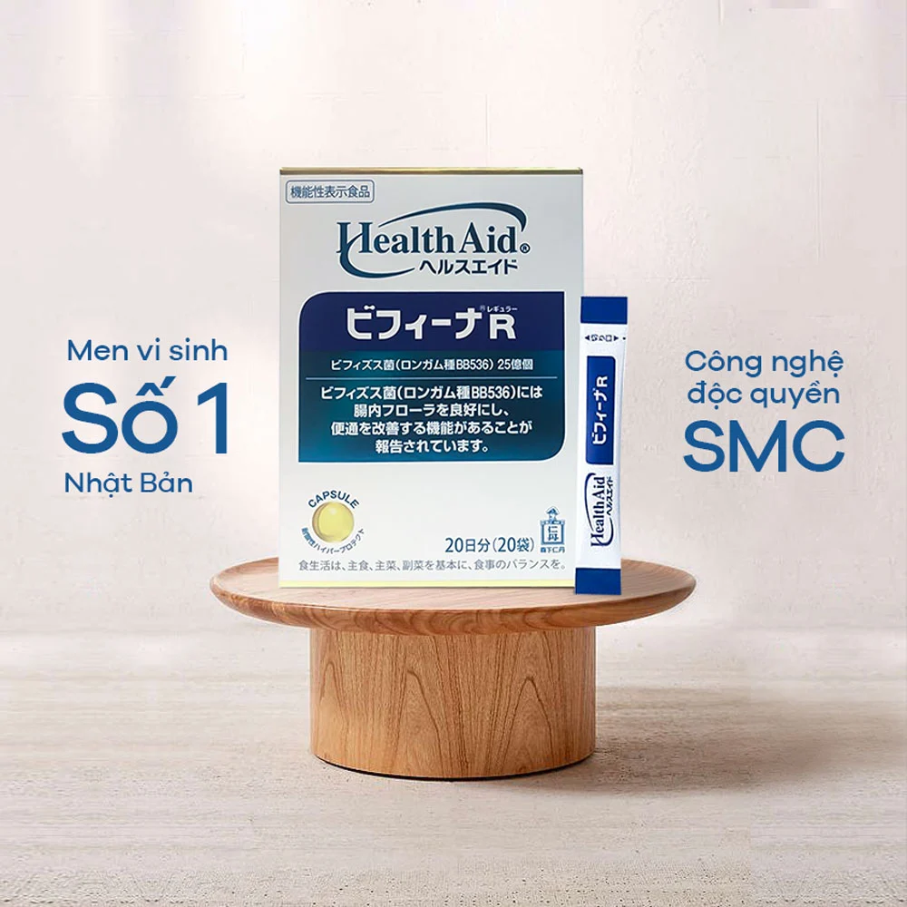 Bột men vi sinh sống HealthAid Bifina R 20 gói - Hàng Nhật nội địa
