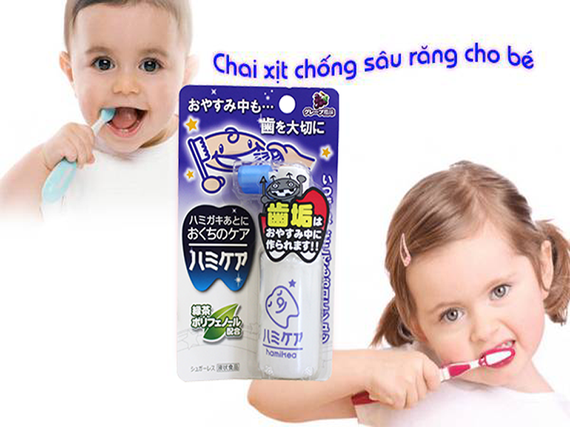 Xịt chống sâu răng cho bé Hamikea hương nho, hoa quả, vị dâu 25 gram - Hàng Nhật nội địa