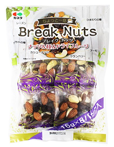 Break Nuts – Hỗn hợp hạt & trái cây sấy Nhật Bản (16g x 7 gói) - Hàng Nhật nội địa