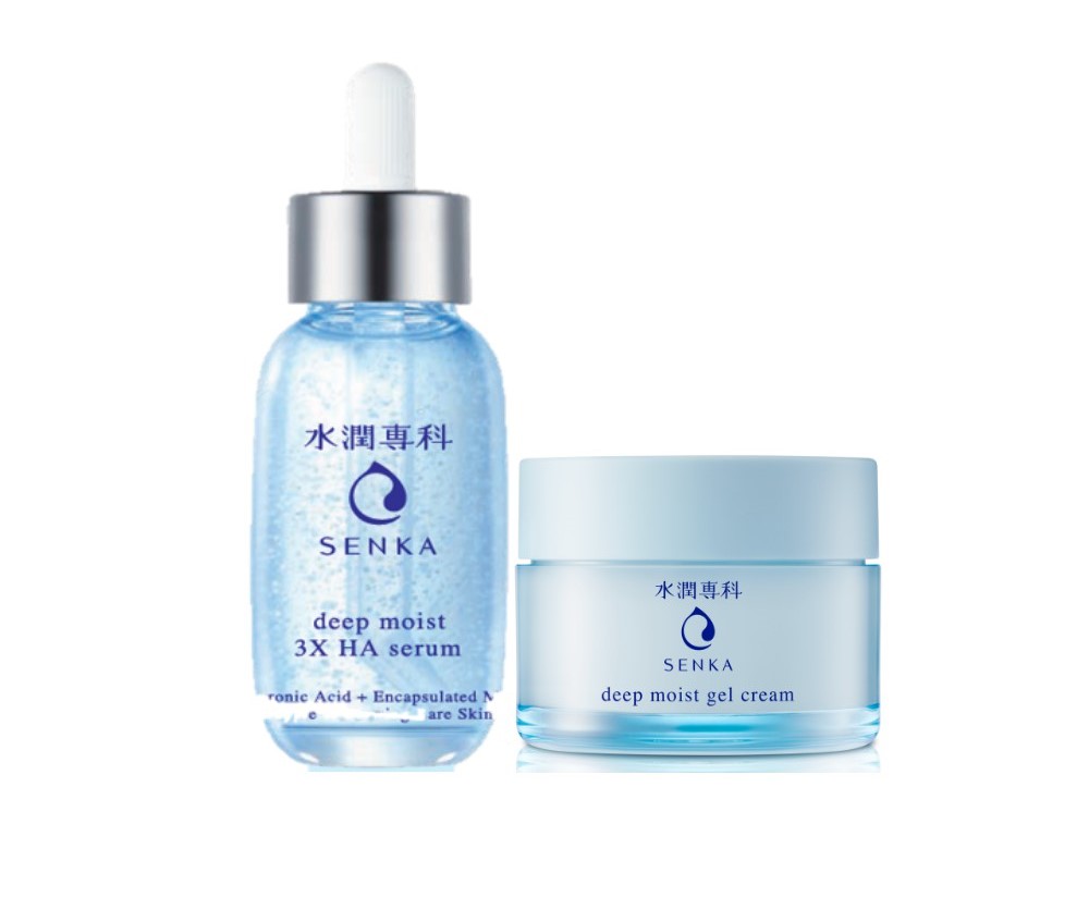 Bộ đôi chống lão hóa - dưỡng ẩm chuyên sâu Senka ( serum & gel cream )