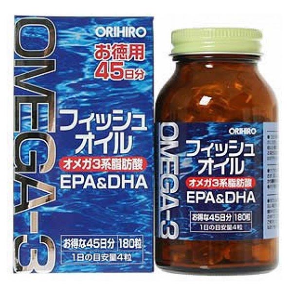 Viên uống dầu cá Omega 3 Orihiro 180 viên - Hàng Nhật nội địa