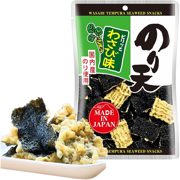 Snack Tempura rong biển vị mù tạt 35g - Hàng Nhật nội địa