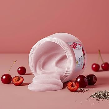 Tẩy Tế Bào Chết Dove Body Scrub Gommage Corps 425g (chery & hạt chia) - Hàng Nhật nội địa